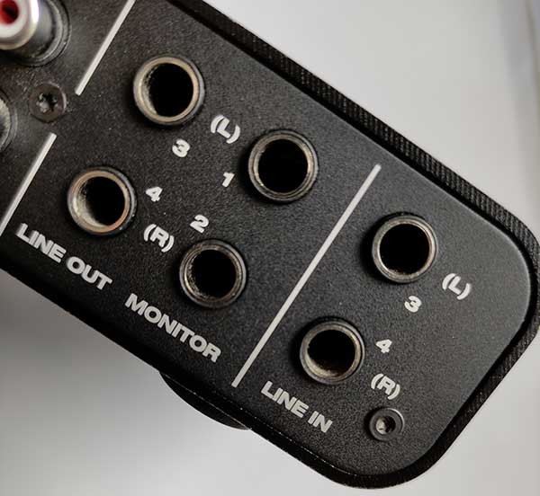 A Set of 6.3mm 1/4 jacks On An Audio Interface